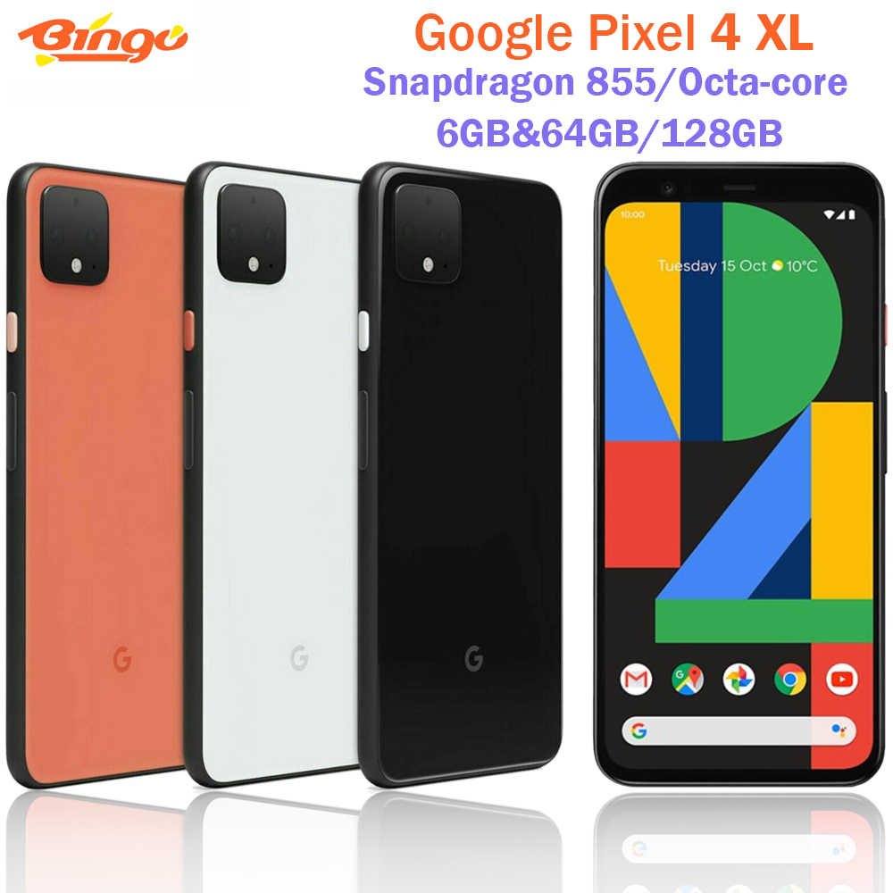 Google Pixel 4xl 4 XL 기존 잠금 해제 핸드폰 6.3 &Snapdragon 855 Octa Core 6GB RAM 64GB/128GB ROM NFC 12.2MP 및 16MP Face ID